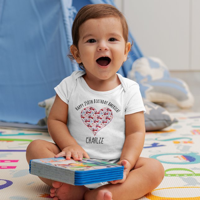 Name, July 4th Red Trucks Heart Newborn - 24mos T Shirt (Skapare uppladdad)