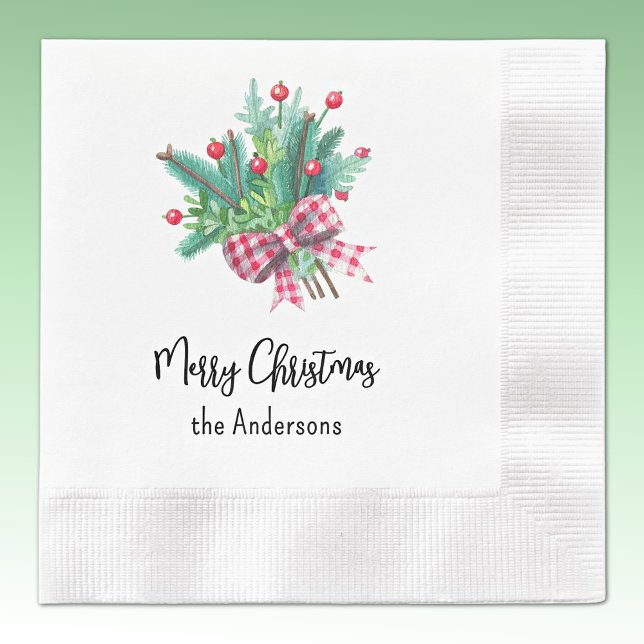 Name, Merry Christmas Red and Green Party Paper Pappersservett (Skapare uppladdad)