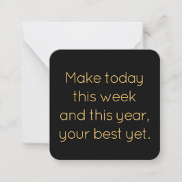 Name, Mini Black and Gold Happy New Year Card Anteckningskort