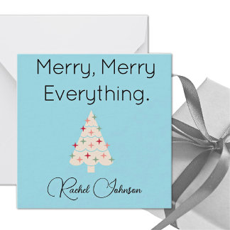 Name || Modern Merry Mini Holiday Flat Note Card Anteckningskort