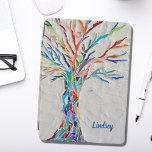 Name Monogram Tree iPad Air Skydd<br><div class="desc">This iPad Cover is decorated with a mosaic tree in the colors of the rainbow. Easily customizable with your name or monogram. Use the Customize Further option to change the text size, style or color if you wish. Because we create our own artwork you won't find this exact image from...</div>