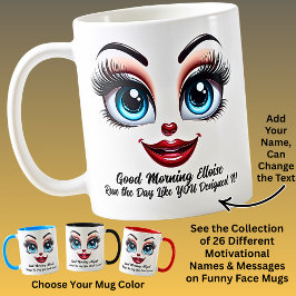 Name Motivation Elloise, Fabulous Eyes Funny Face Kaffemugg