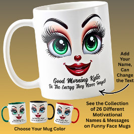 Name Motivation Kylie Fabulous Eyes Funny Face Kaffemugg