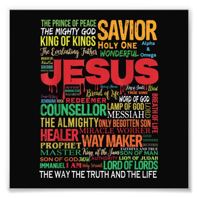 Name of jesus king savior counsellor fototryck (Framsidan)