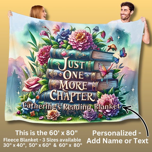 Name One More Chapter Reading Blanket Books Flower Fleecefilt (Skapare uppladdad)