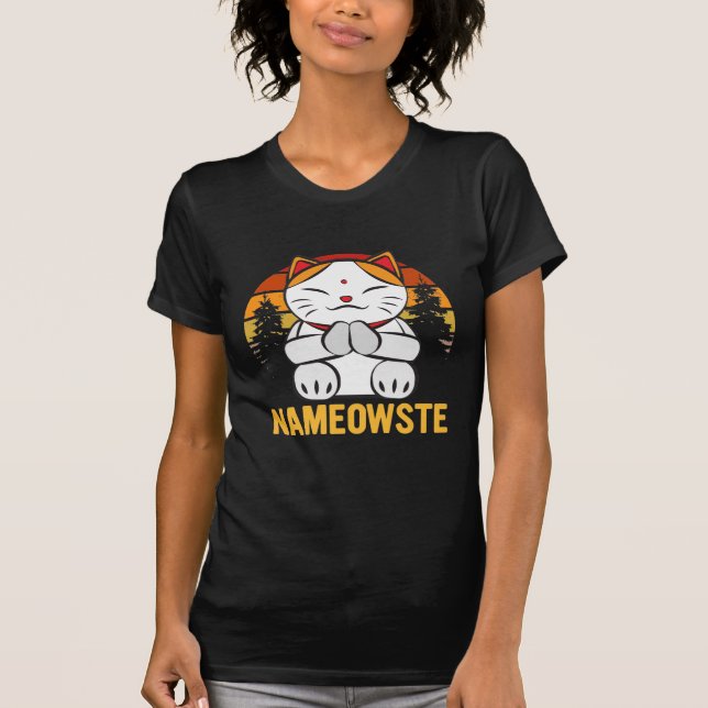 Name owste - Funny Yoga Cats Älskare - Meditation  T Shirt (Framsida)
