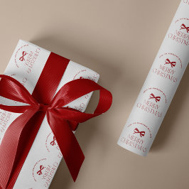 Name personalized red white Merry Christmas Presentpapper