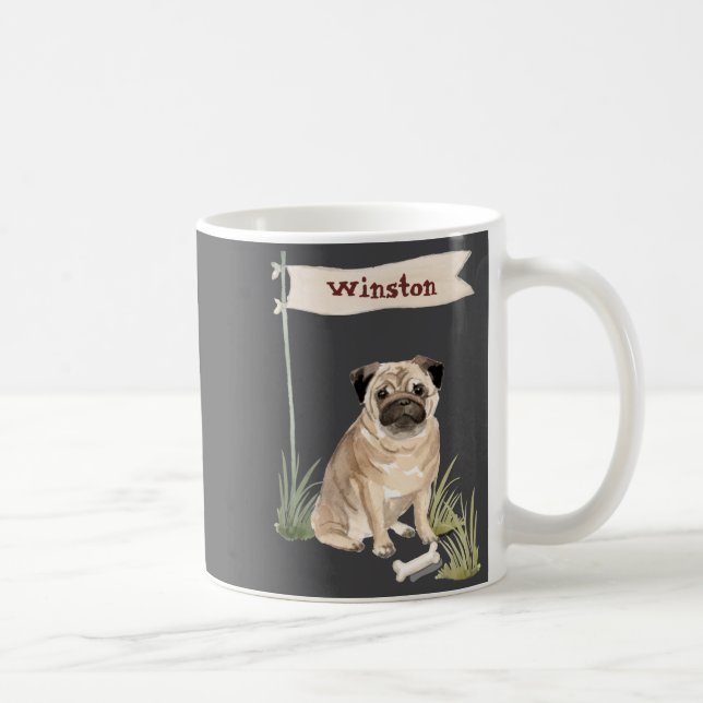 Name Pug Pet Dog  Kaffemugg (Höger)