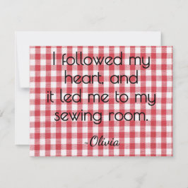 Name, Red and White Gingham All-Occasion Flat Anteckningskort