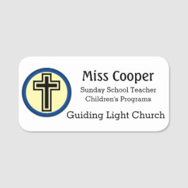Name Tag Cross or Your Logo Custom Church Badge Namnbricka