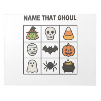 Name That Ghoul Halloween Söt Bingo Spel Ikoner Anteckningsblock