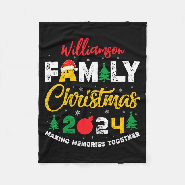 Name Year Matching Family Christmas Reunion T Shir Fleecefilt (Framsidan)