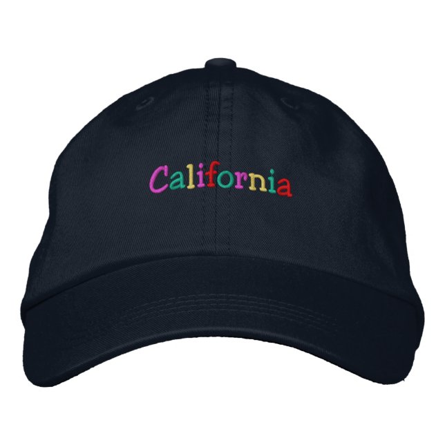 Namedrop Nation_California, flerfärgat Broderad Keps (Framsida)