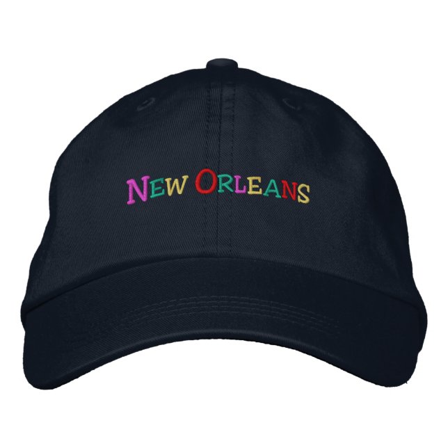 namedrop Nation_New Orleans flerfärgad Broderad Keps (Framsida)