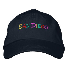 Namedrop Nation_San Diego-multifärgad Broderad Keps