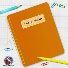 Namensaufkleber eckig - Herzchen gelb Returadress Etikett