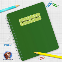 Namensaufkleber eckig - Herzchen grün Returadress Etikett