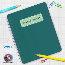 Namensaufkleber eckig - Herzchen mint grün Returadress Etikett