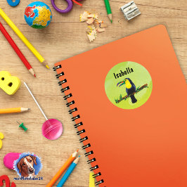 Namensaufkleber grün - Tucan Aquarell-Design  Runt Klistermärke