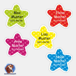 Namensaufkleber Kleine Sterne | Form - Aufkleber Klistermärken