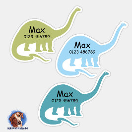 Namensaufkleber Langhals Dino | Kontur - Aufkleber Klistermärken