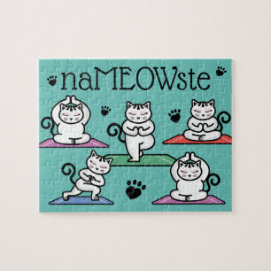 NaMEOWste Cute Cats in Yoga Meditating Poses Pussel