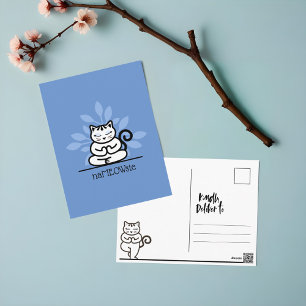 NaMEOWste söta katt i en yogameditationsställning Vykort