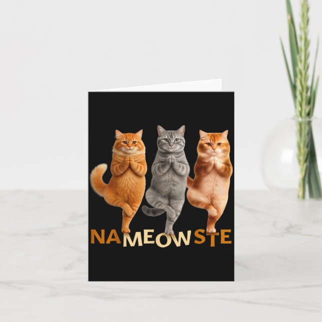 Nameowste Yoga Cat  Kort (Framsida)