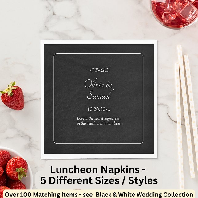 Names Date Message Black White Infinity Luncheon Pappersservett (Skapare uppladdad)