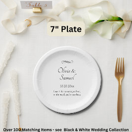 Names Date Message Black White Infinity Scroll, 7"