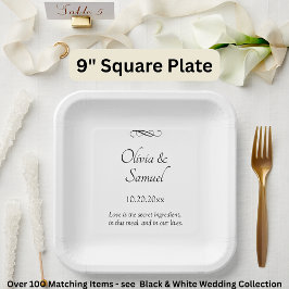 Names Date Message Black White Infinity Scroll, 9"