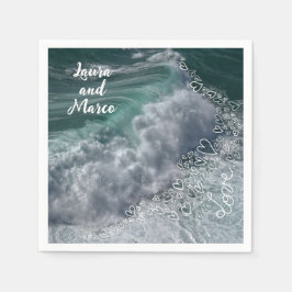 Names, sea and love photo and doodle pappersservett