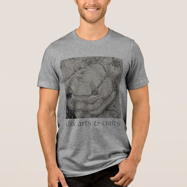 namesake magnolia, blommor, tyg, bomull och hand t shirt (Framsida)