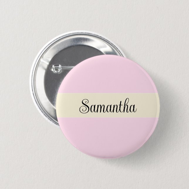 Nametag för Anpassningsbarna personlig Script Leta Knapp (Framsida & baksida)