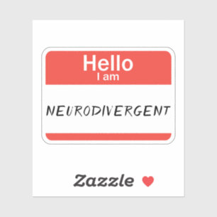 Nametag Neurodivergent anpassad vinyldekal Klistermärken