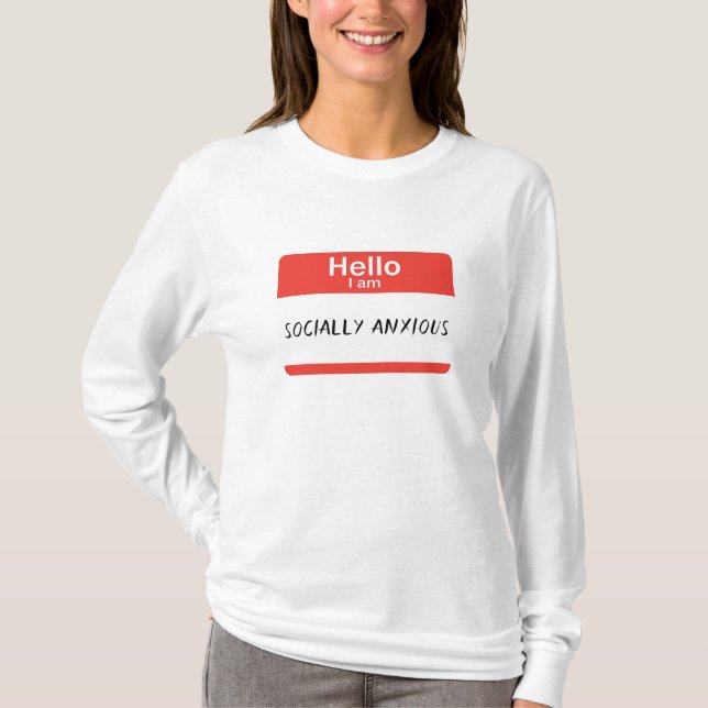 Nametag Socialt Ångestfull T-Shirt (Framsida)