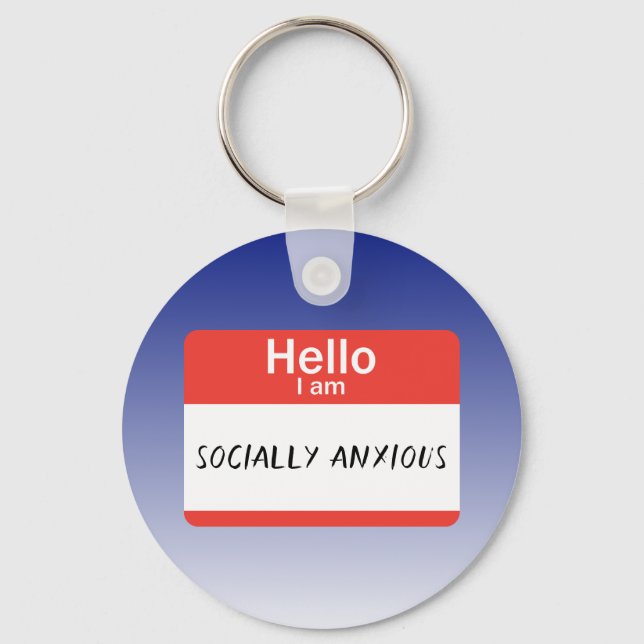 Nametag Socialt Ångestfylld Nyckelring (Framsida)