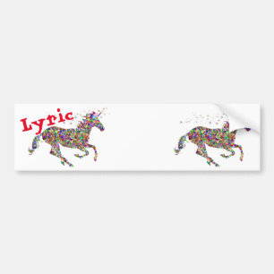 Nametags Lyric och Blank multicolor enhörning Bildekal