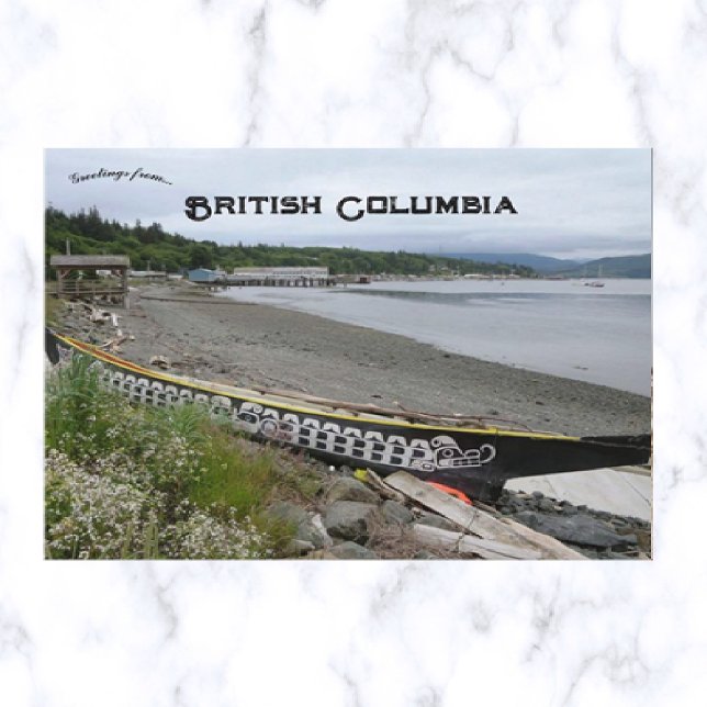Namgis Dugout Canoe i Alert Bay British Columbia Vykort (Skapare uppladdad)