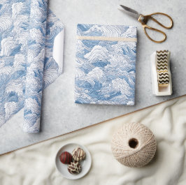 Nami Japansk Wave Wrapping Papper Presentpapper