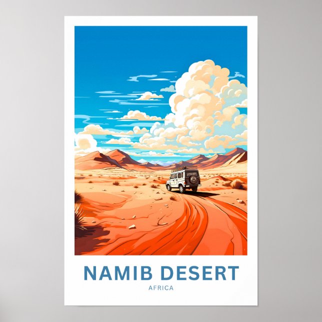 Namib Desert Afrika Travel Poster (Framsidan)