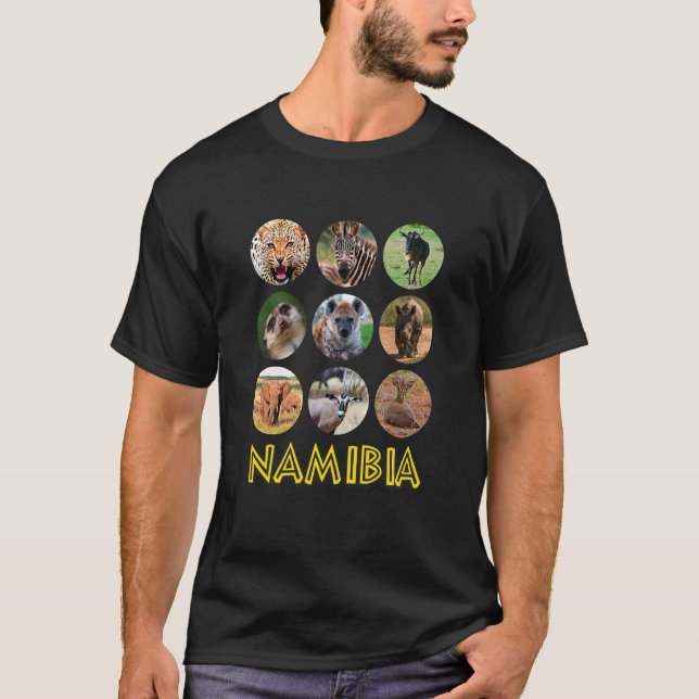 Namibia African Animals Wildlife and Nature T Shirt (Framsida)