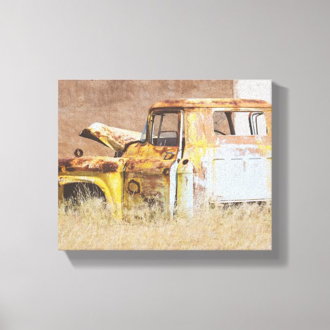 Namibia Afrika Abandoned Car Wreck liggande Canvastryck (Framsida)