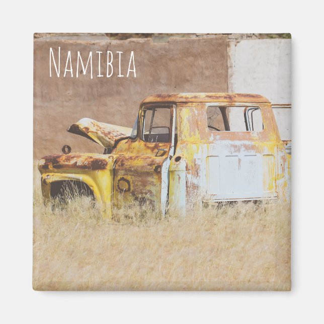 Namibia Afrika Abandoned Car Wreck liggande Magnet (Framsidan)
