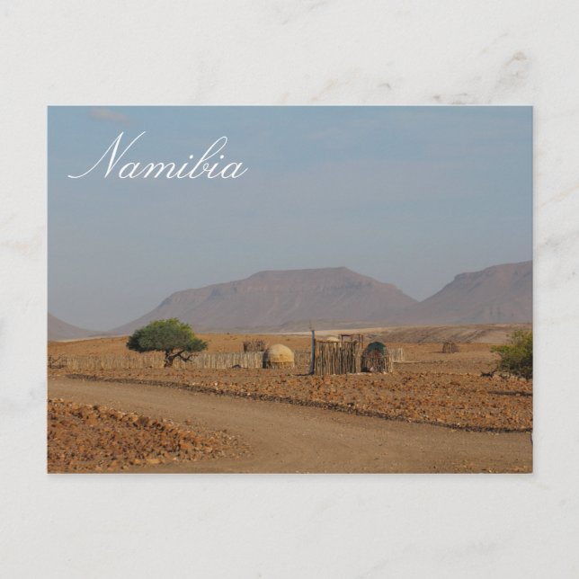 Namibia Afrika Himba Settlement Structures Vykort (Framsida)