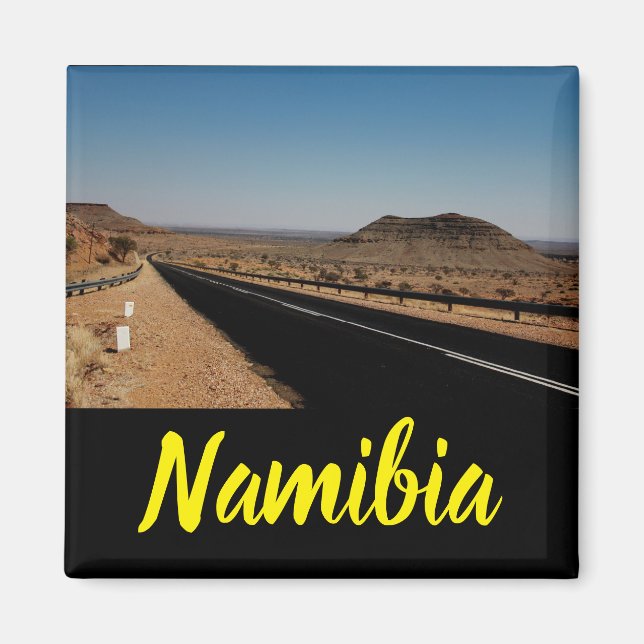 Namibia Afrika liggande Namibian Desert Road Magnet (Framsidan)