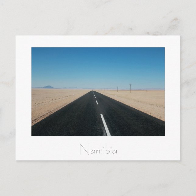 Namibia Afrika Road Desert liggande vykort (Framsida)