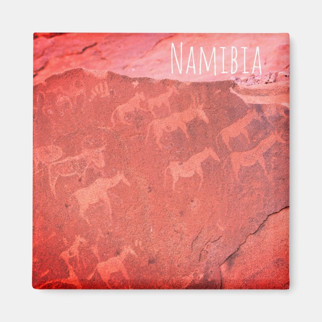 Namibia Afrika Sten Art Painting Magnet (Framsidan)
