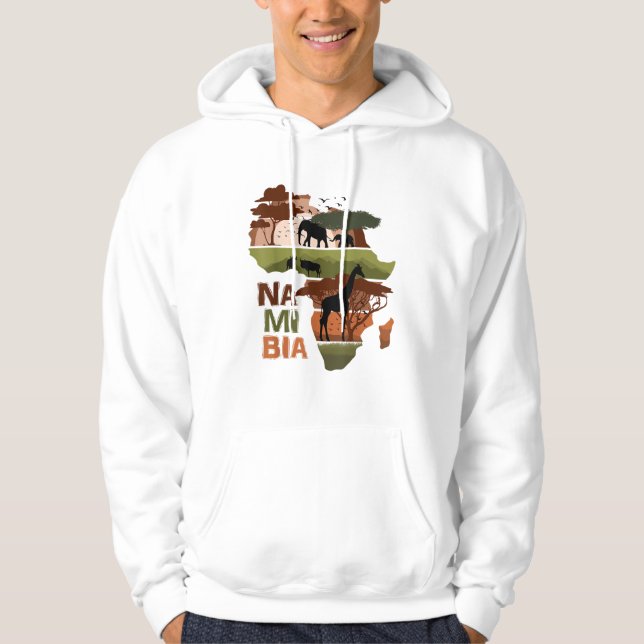 Namibia Afrika Sunset Continent Nature Vilda djur Hoodie (Framsida)