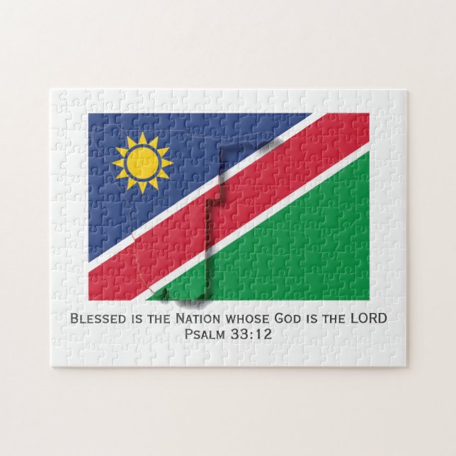 NAMIBIA | Blad nation | NAMIBIAN-FLAGGA Pussel (Horisontell)